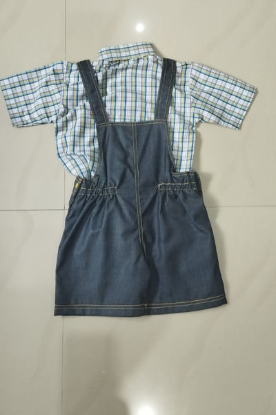 Check Shirt Dungaree Set